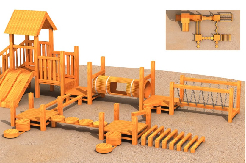 悟空体育儿童木制游乐设施